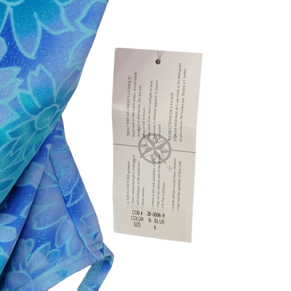 Aqua Culture Vintage Summer Pool Beach Swimwear One Piece Swuimsuit Size 6 NWT - Picture 4 of 9